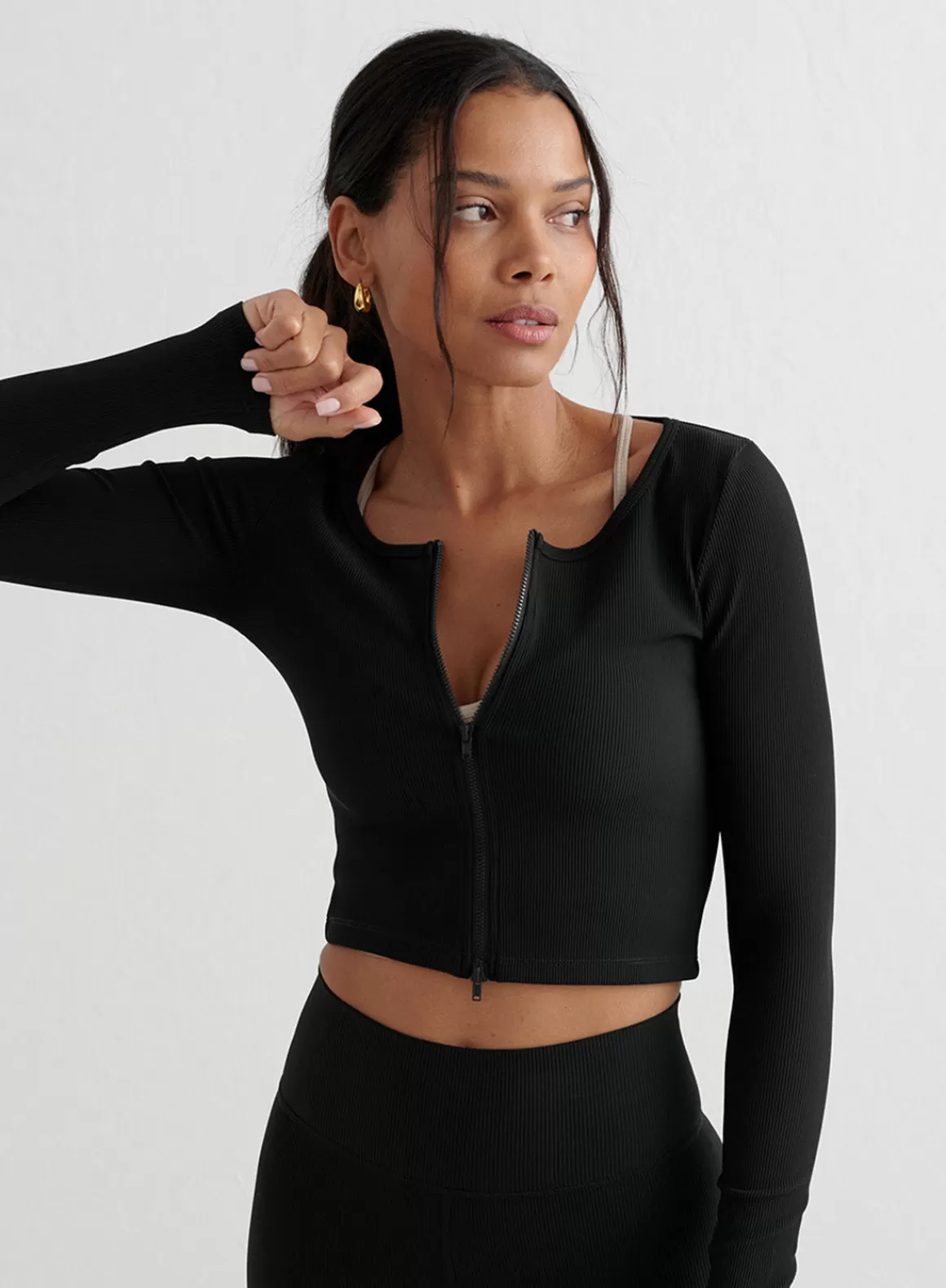 AIM’N Ribbed Performance Zipped Cardigan