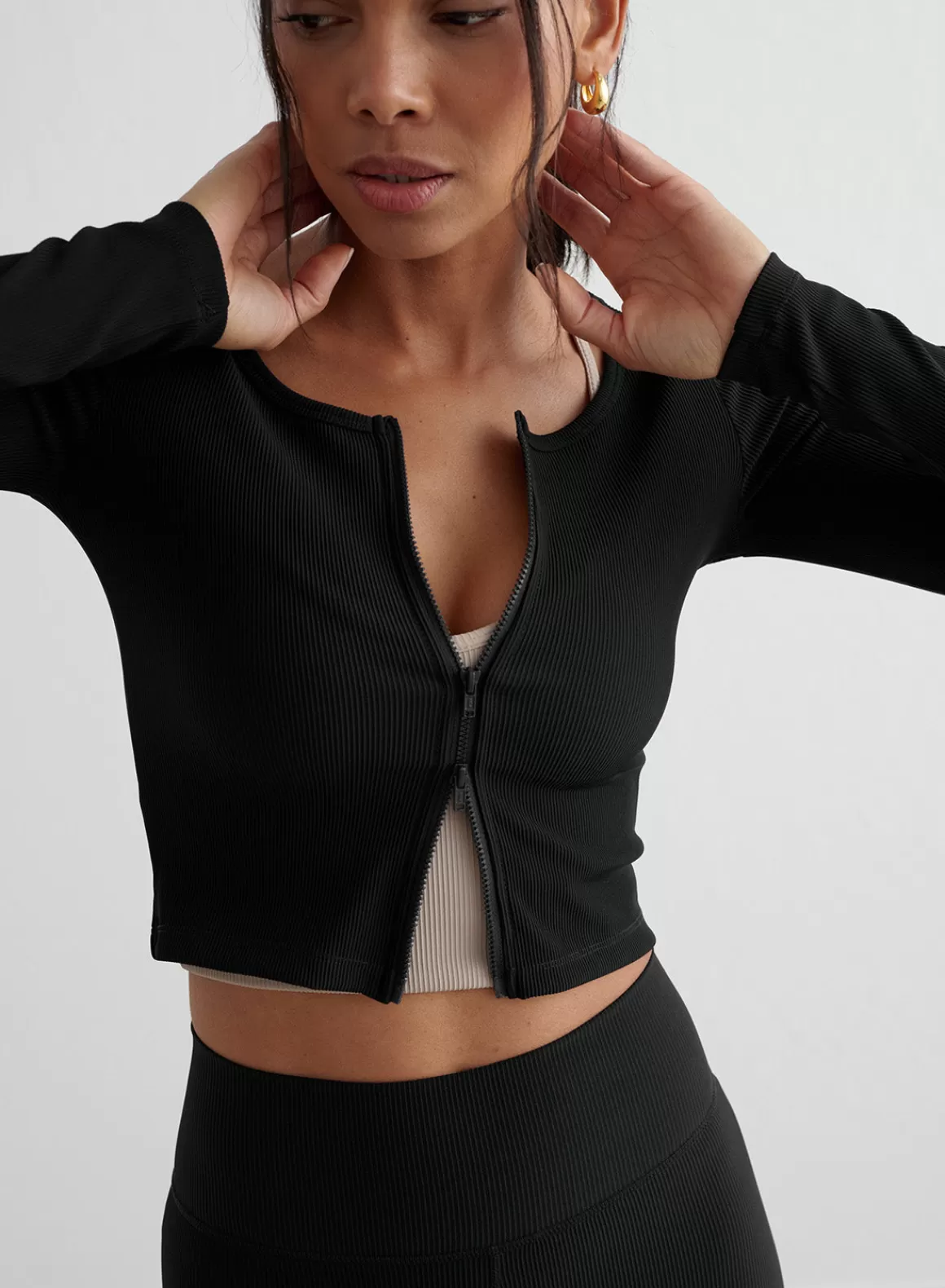 AIM’N Ribbed Performance Zipped Cardigan