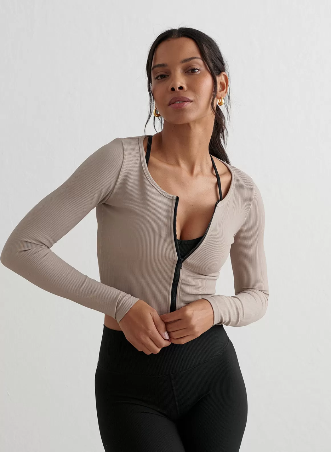 AIM’N Ribbed Performance Zipped Cardigan