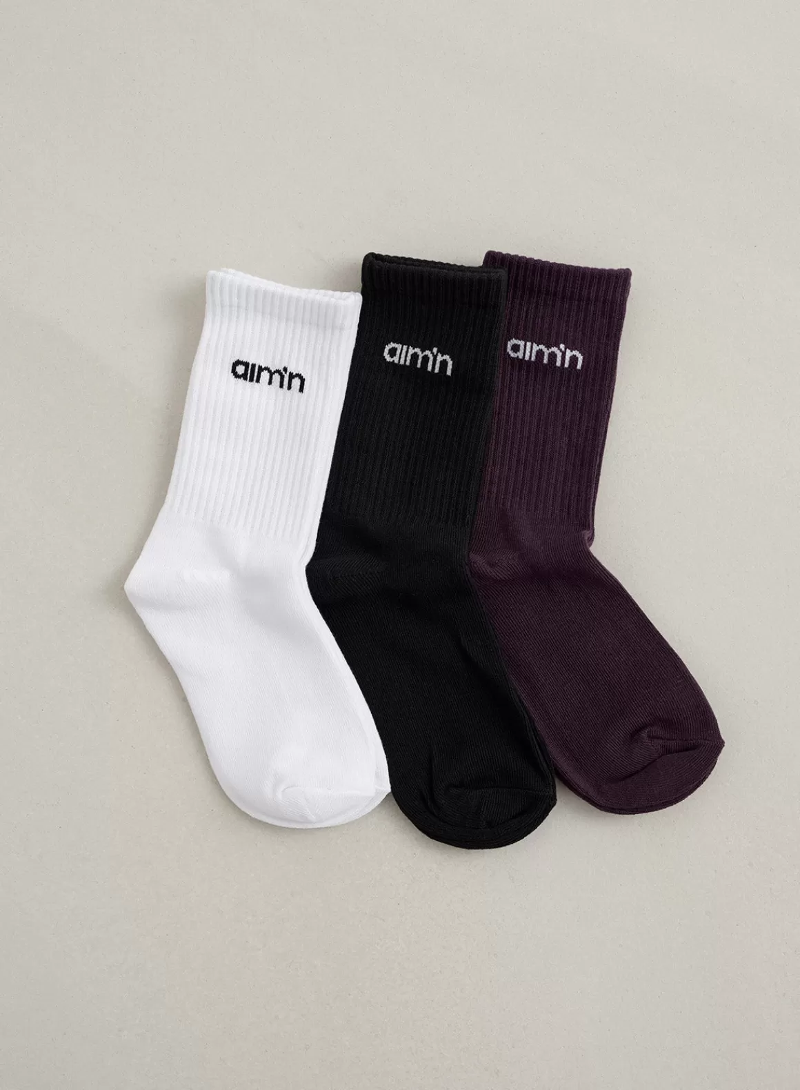 AIM’N Midnight Plum Young Aim'n Logo Socks 3-pack