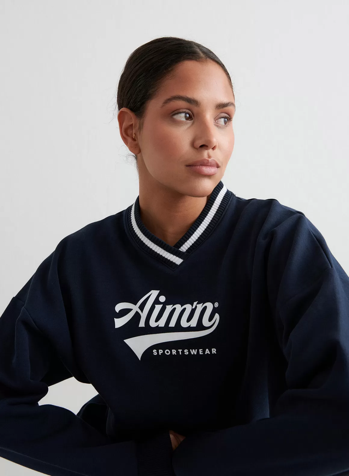 AIM’N Navy Pitch V-neck Sweatshirt