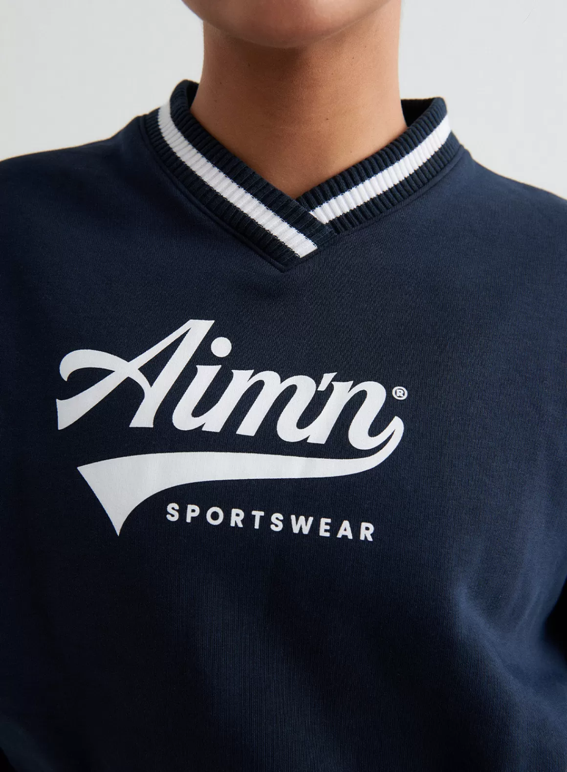 AIM’N Navy Pitch V-neck Sweatshirt