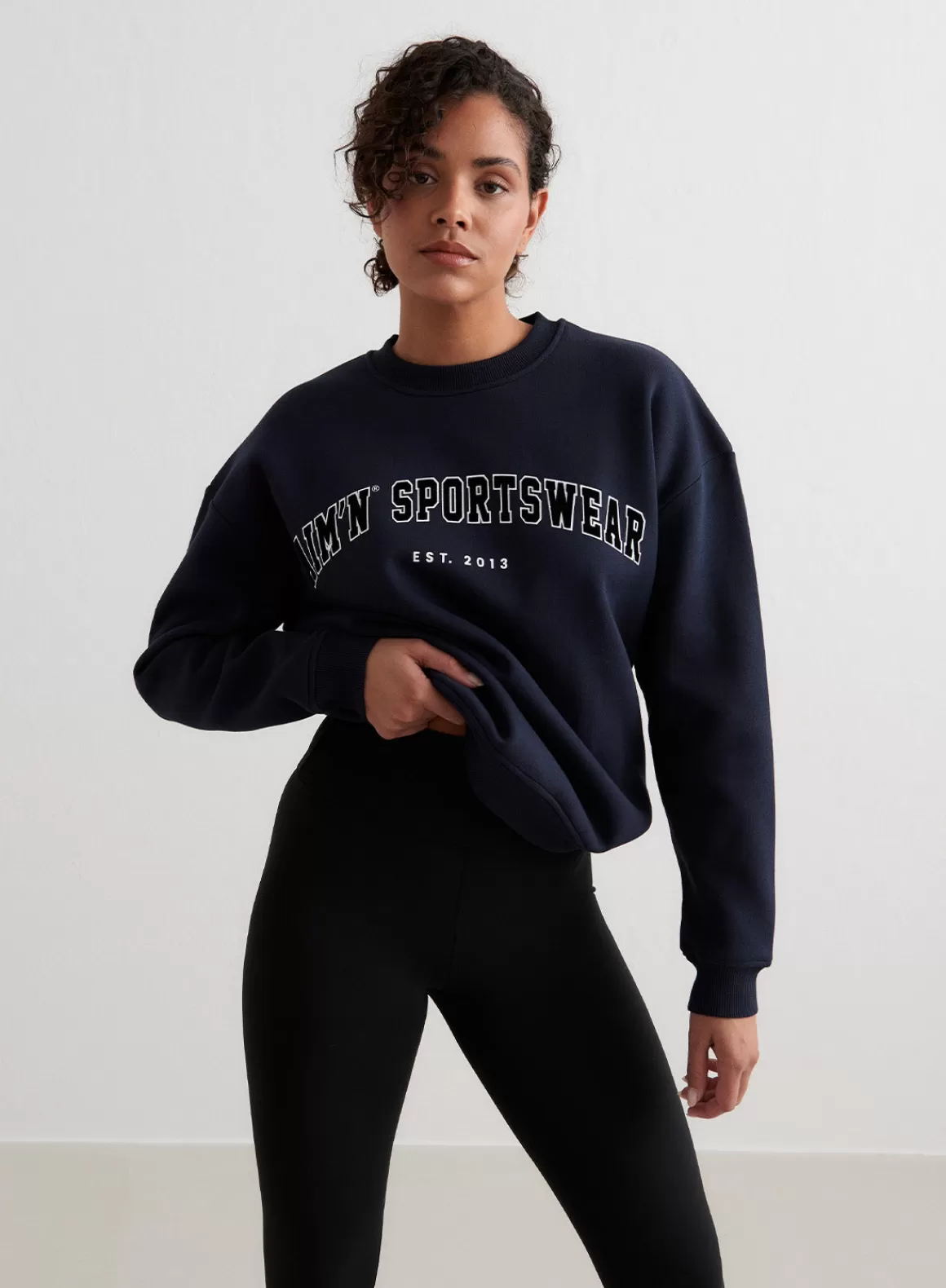 AIM’N Navy Varsity Sweatshirt