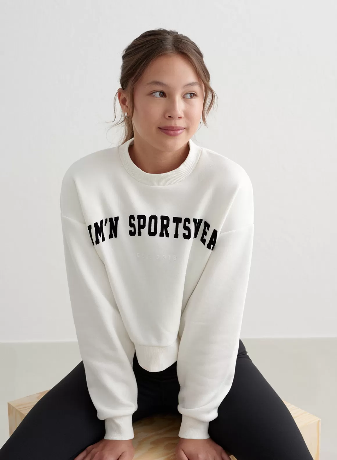 AIM’N Off-White Young Varsity Sweatshirt