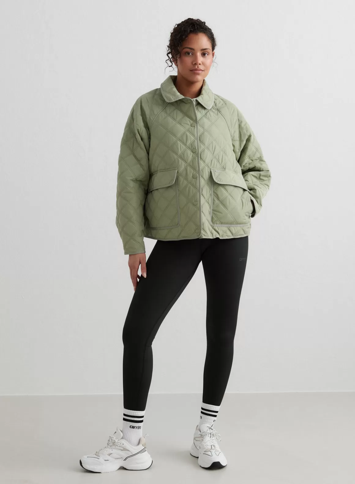 AIM’N Pale Khaki Quilted Femme Jacket